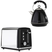 Daewoo Black Kensington Pyramid Kettle & 2-Slice Toaster Set