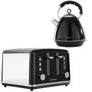 Daewoo Black Kensington Pyramid Kettle & 4-Slice Toaster Set