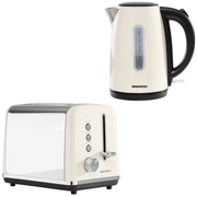 Daewoo Cream Kensington Jug Kettle & 2-Slice Toaster Set