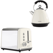 Daewoo Cream Kensington Pyramid Kettle & 2-Slice Toaster Set