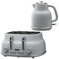 Daewoo Grey Sienna Jug Kettle & 4 Slice Toaster Set