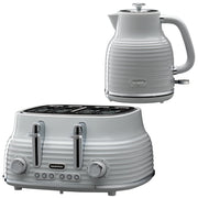 Daewoo Grey Sienna Jug Kettle & 4 Slice Toaster Set