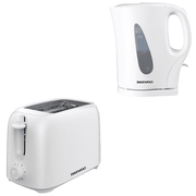 Daewoo White Essentials 1.7L Kettle & Toaster Set